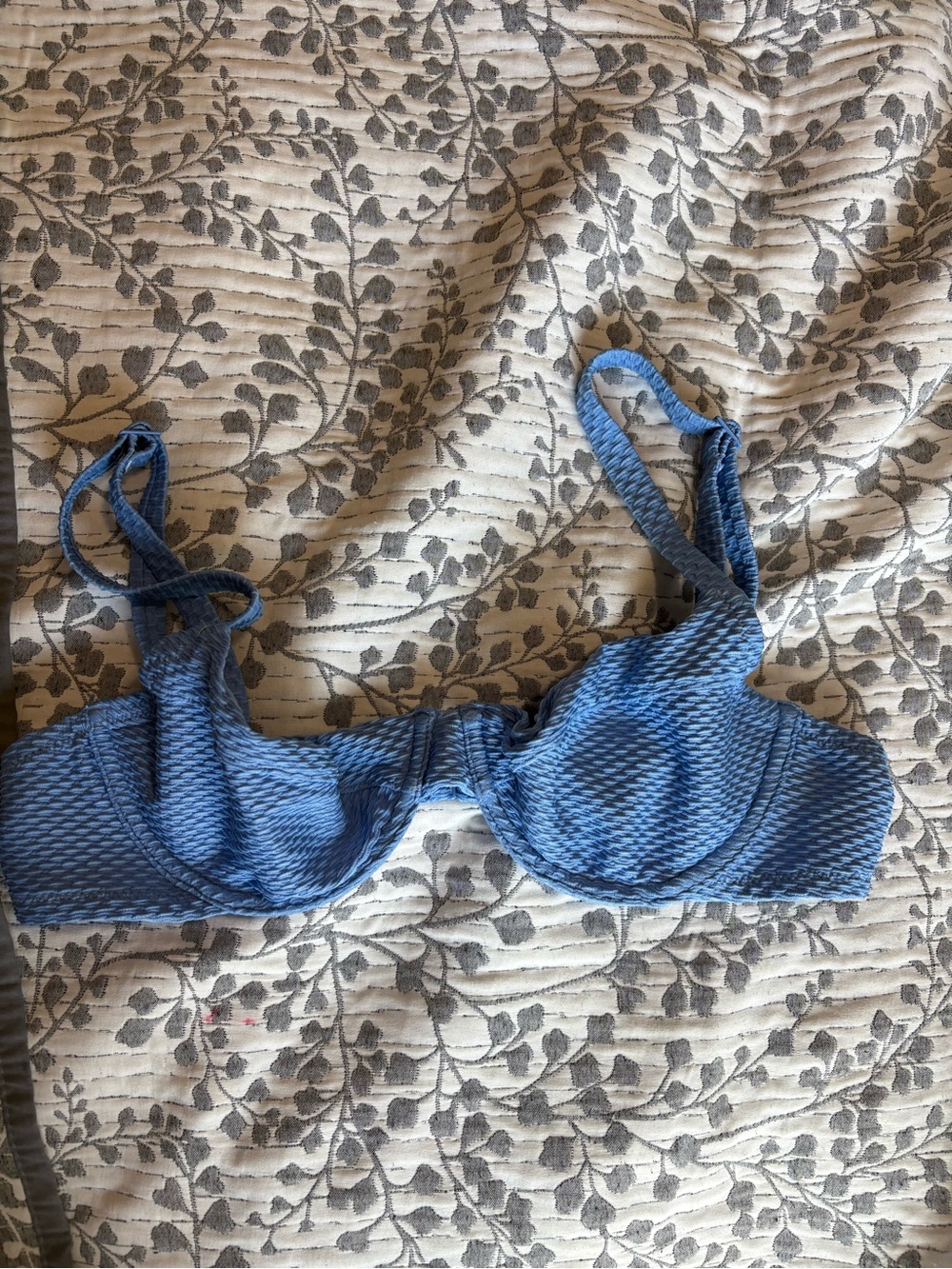 aerie Blue Textured Underwire Bra